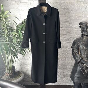 Mark Shale Vintage “Yell” Black Pure Cashmere Long Coat Size 14